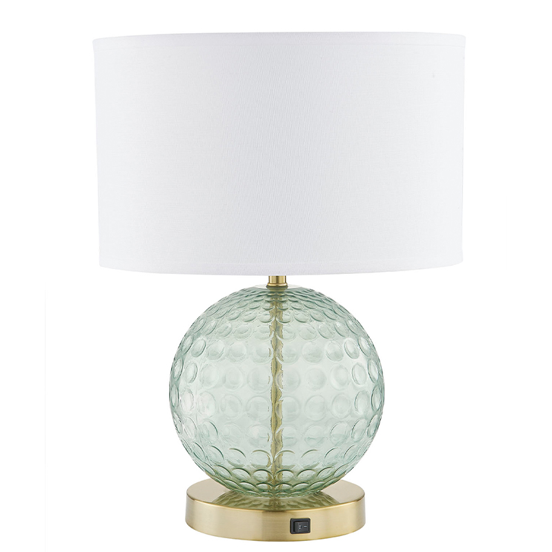 Home2 Hotel Aqua Glass Lamp Lamp с/off Rocker Switch в хотелската стая