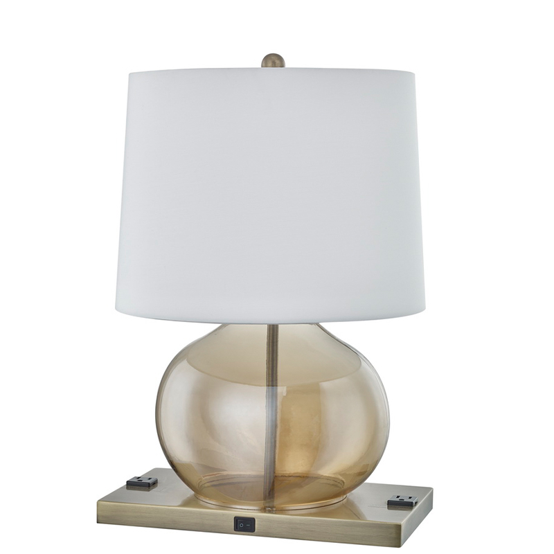 Посолство Suites Hotel Amber Glass Lamp с лампа с/off Rocker Switch, два удобни търговски обекта в хотелската стая