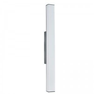 Хотел Hospitality Hotel Vanity Light Wall Sconce с плосък сив завършек и замръзнал бял акрилен нюанс в хотел Типична баня за гости